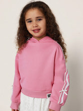 Young Girls Comfy Layered Bow Dress Hoodie